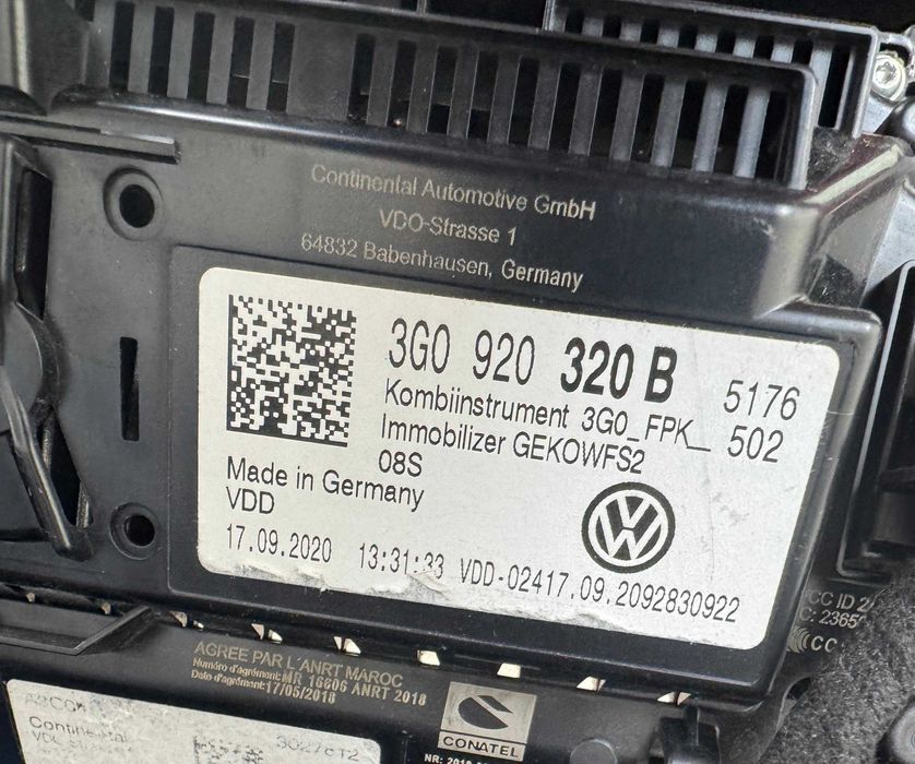 Ceasuri Digitale Cockpit AID VW Passat B8.5 3G0920320B  3G0 920 320 B