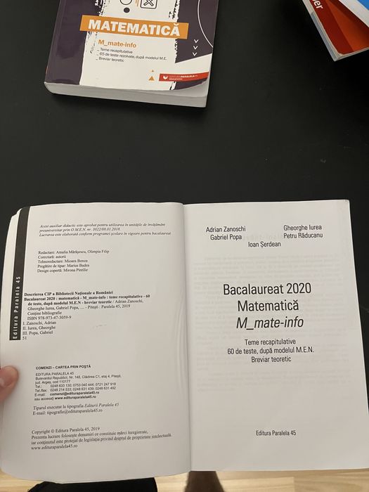 Carte bacalaureat matematica probleme 2020