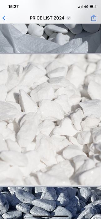 Vand pietricele piatra albe thassos gri verde pentru amenajari gradina