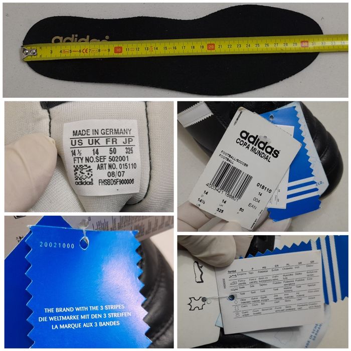 Ghete noi ptr fotbal ADIDAS Copa Mundial, piele naturală, nr. 50 EU