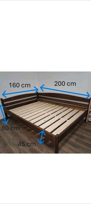 Pat din lemn masiv de pin 160x200