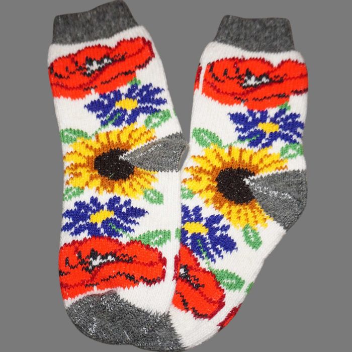 Sosete de lana cu model, ciorapi de lana