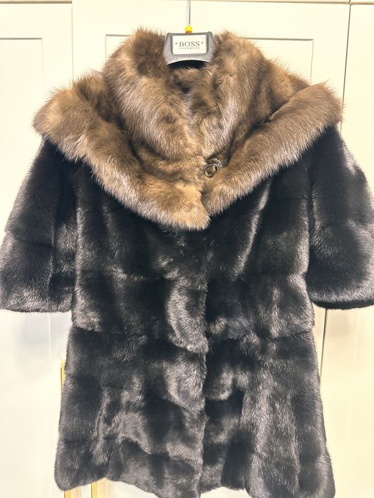 норковая шуба с соболем