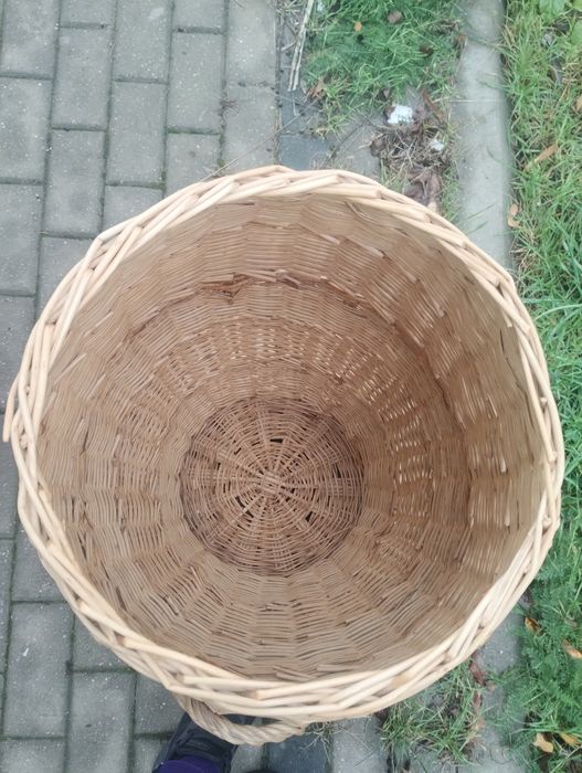 Cos din nuiele împletite mare cu capac