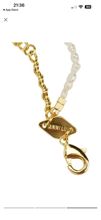 Гривна с позлата и естествени  перли