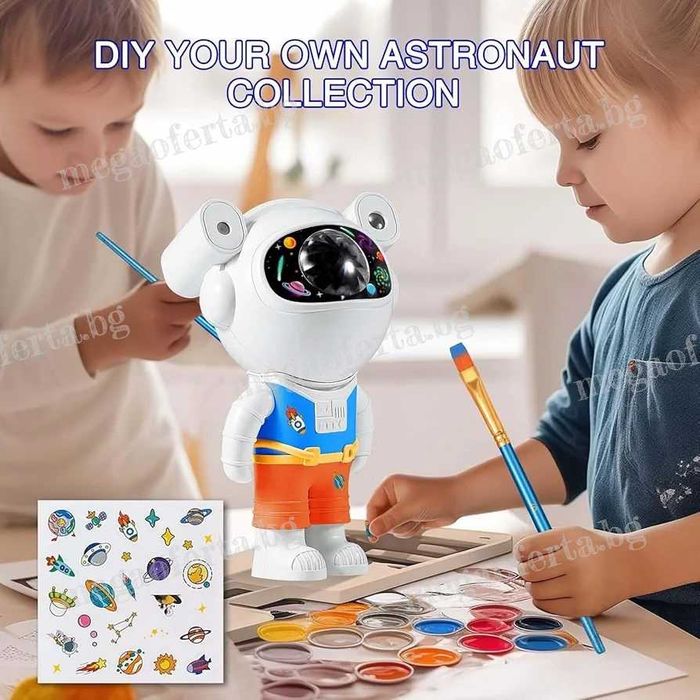 Детски Лед Проектор Звезден Астронавт с Блутуут, Музика и Дистанционно