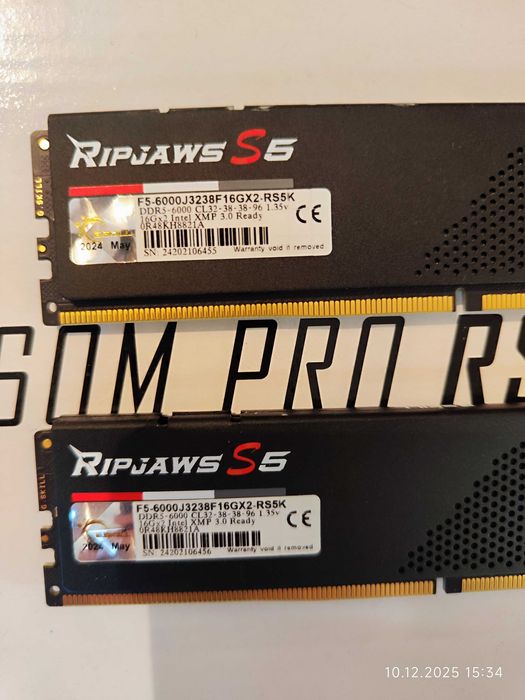 Рам памет G.SKILL Ripjaws S5 Black 32GB (2x16GB) DDR5 6000MHz CL32