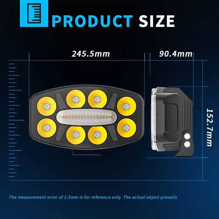 LED мощен диоден фар 12-24V за камиони трактори джипове 10C04