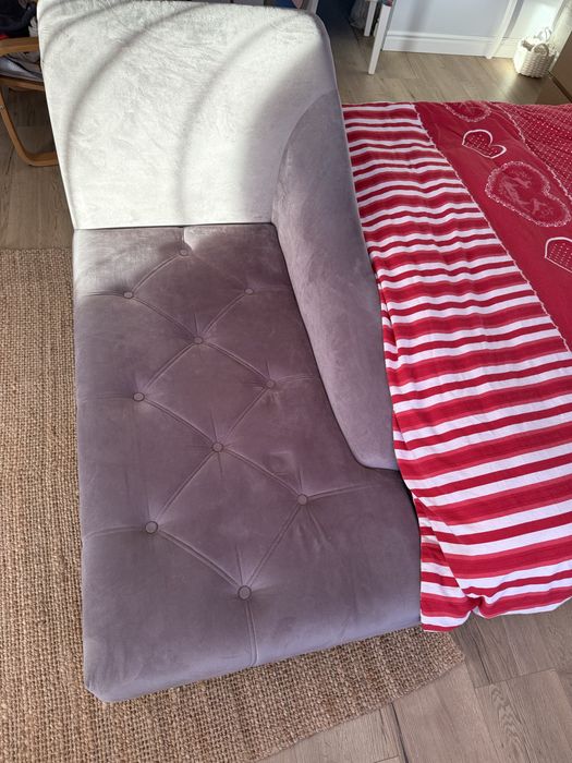 Лежанка сиво кадифе