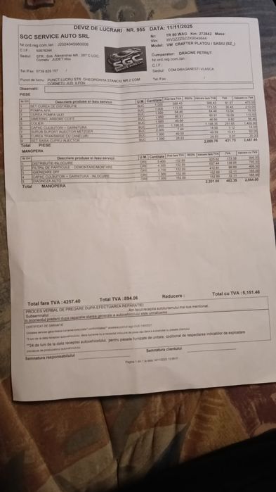 Vând  Volkswagen Crafter