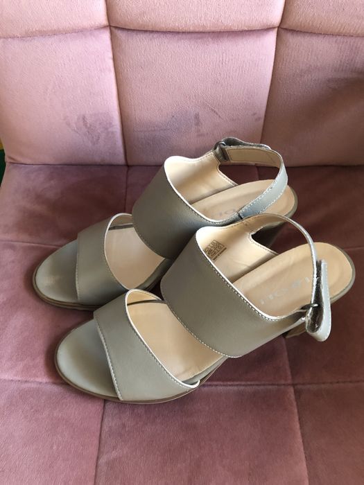 Sandale gri / bej / taupe, piele interior-exterior | marimea 39