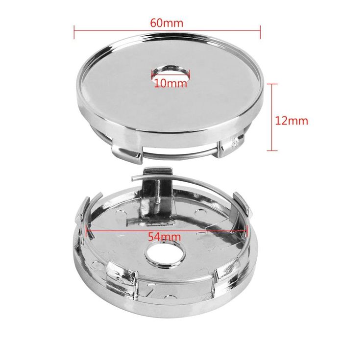 комплект капачки за алуминиеви джанти 60 мм/56 мм, хром, 4 броя ...