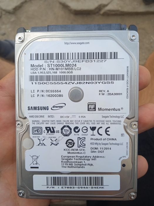 HDD жёсткий диск 1TB