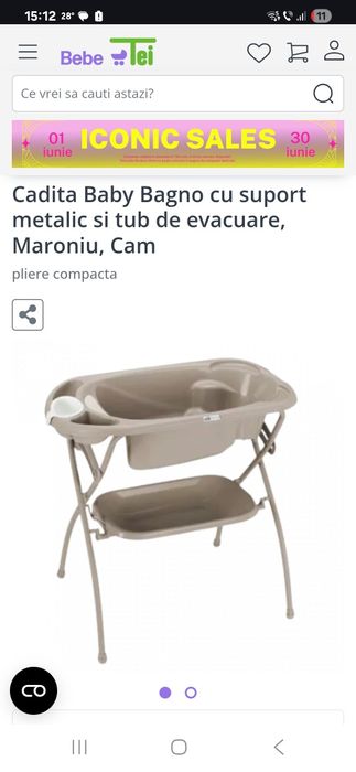 Cadita bebe cu suport