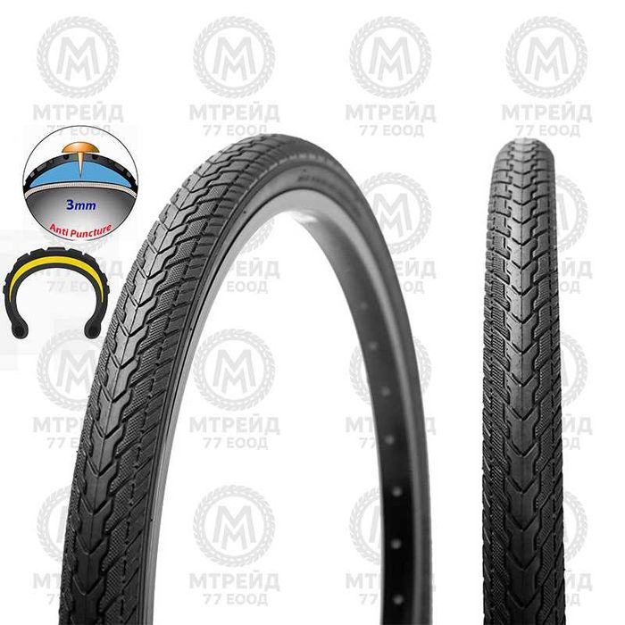 Въшна гума за велосипед WEDGE (26 x 1.75), Защита от спукване - 3mm