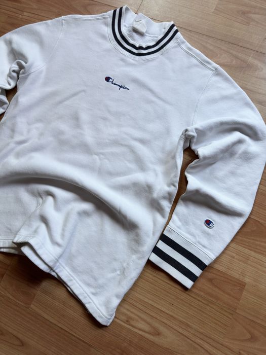 Pullover crewneck jumper sweater bluza Champion white cotton