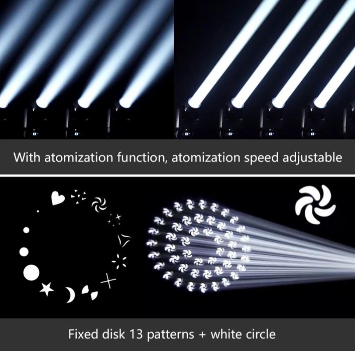 BEAM 295W prisma dublă 48 Face prism+8 Faceprism, inel luminos