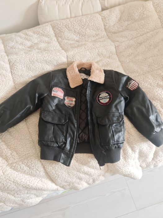 Geaca piele ecologica original marines 6-7 ani