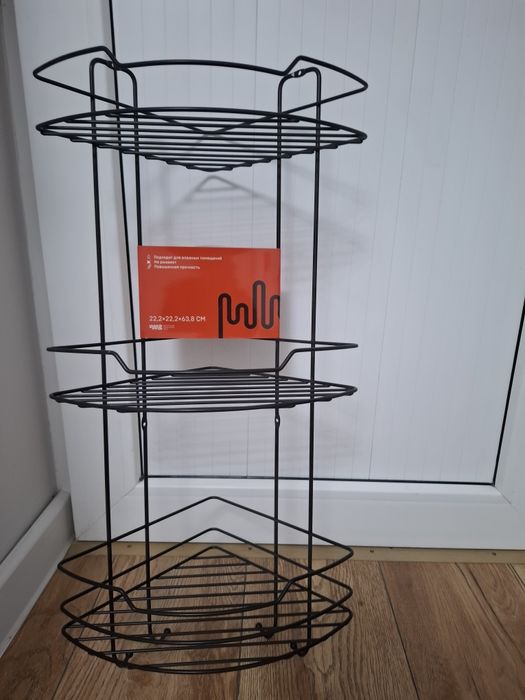 полка угловая чёрная. . стиль лофт