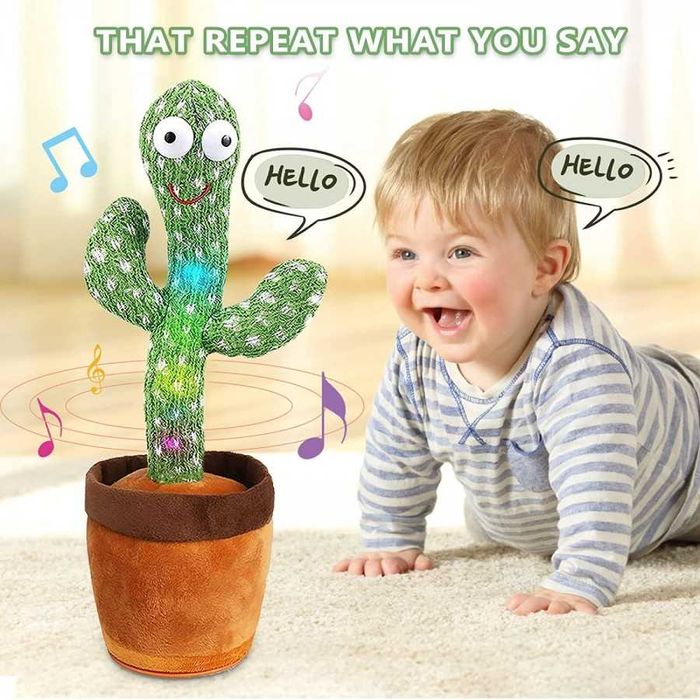 Танцуващ кактус/Хъги Лъги Кисси Мисси USB зареждане ПЕЕ СВЕТИ ГОВОРИ