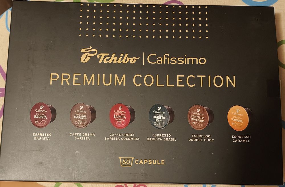 Pachet capsule cafea Tchibo Cafissimo Premium Collection, 6 Sortimente, 60 capsule, 465g