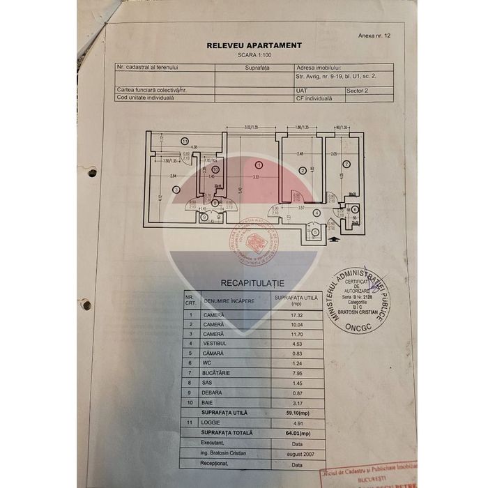 Vanzare apartament 3 camere în zona Ferdinand-Obor, etaj 4