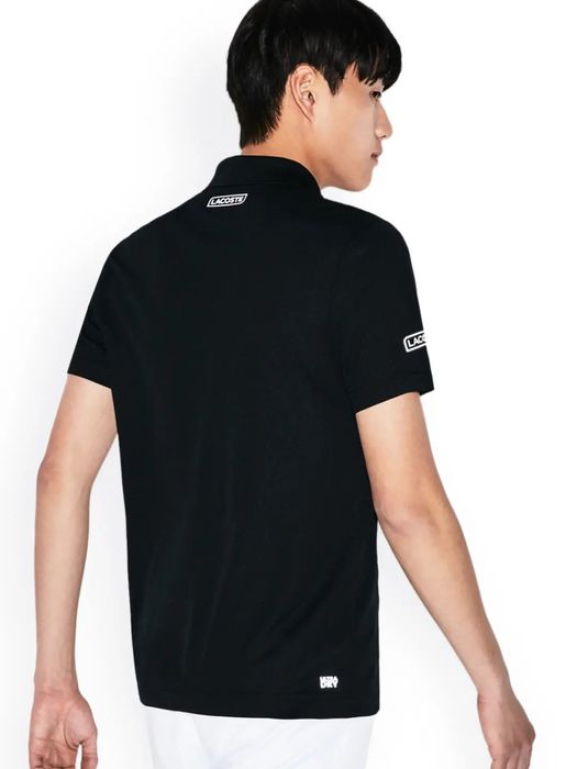 Lacoste DH3138 Men Black Striped Polo Collar