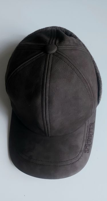 Harkila шапка с козирка. Кожа и вълна. Тип ушанка. 58-62см. Като нова