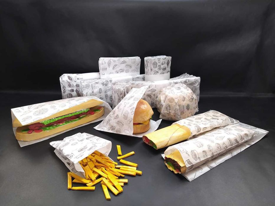 Бумажная упаковка. Фаст-фут. Крафт пакеты