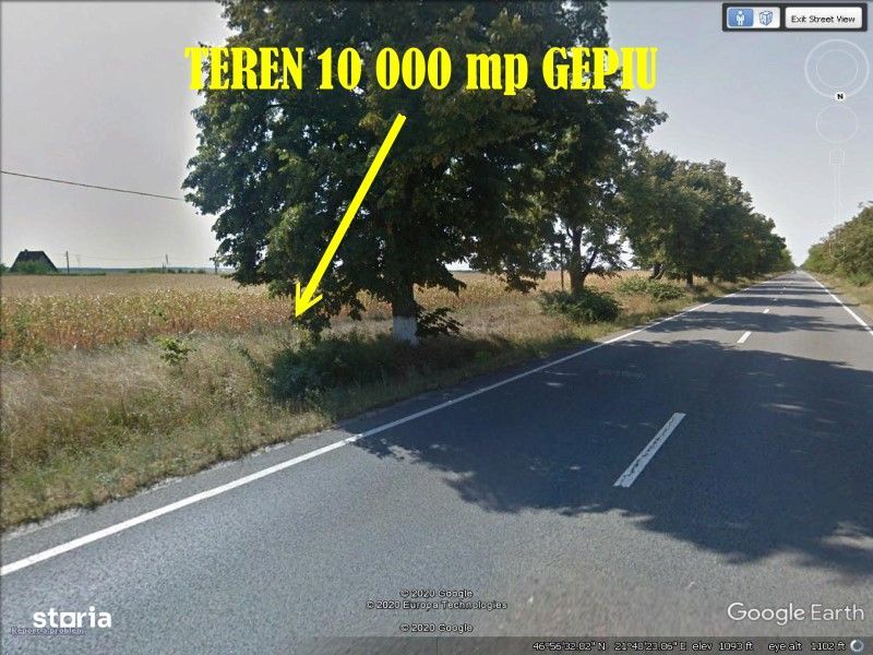 Teren intravilan Gepiu 10 000 mp Fs 174 metri drum E671 Oradea - Arad