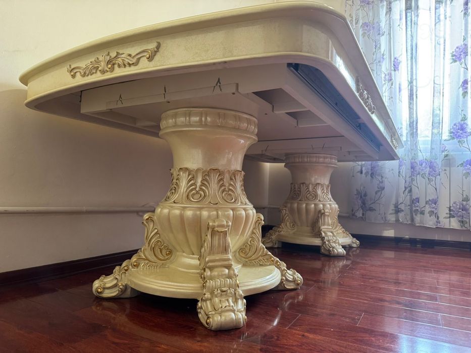 Стол для гостиной, из дерева и МДФ, длина  2,4+0,6+0,6=3,6 метра