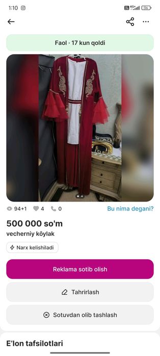 Abaya kiyilgan 1marta