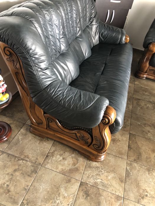 Set canapea din piele naturală