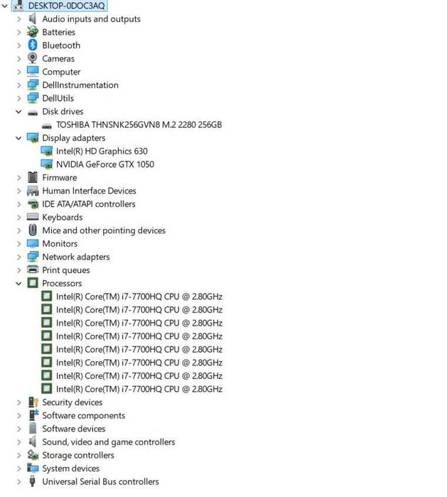 Лаптоп Dell XPS 15 9560 - 15.6"- i7-7700HQ 2.8GHz/16GB RAM/SSD 256GB