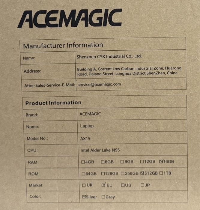 Acemagic AX-15 Ultraslim 512 Gb