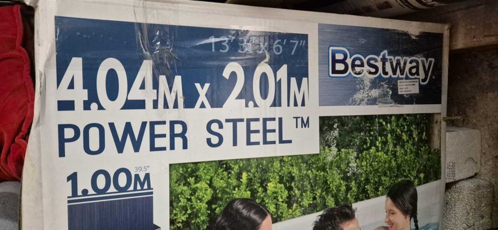 Piscina Bestway Power Steel 4.04m x 2.01m x 1m pompa filtrare nisip Intex inclusa in pret
