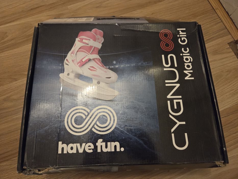 Patine gheata copii Cygnus Magic Girl 31-34 alb-roz