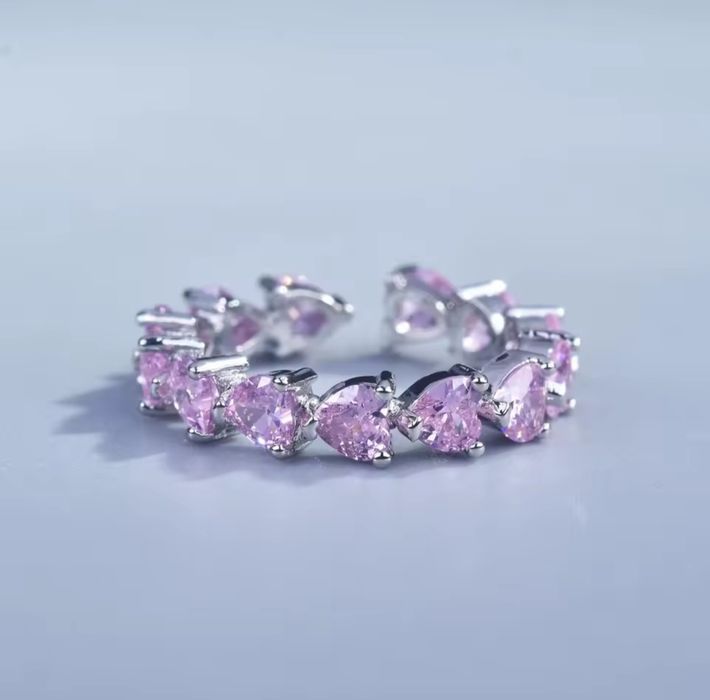 Inele din argint placate cu aur roze 14k , ajustabil