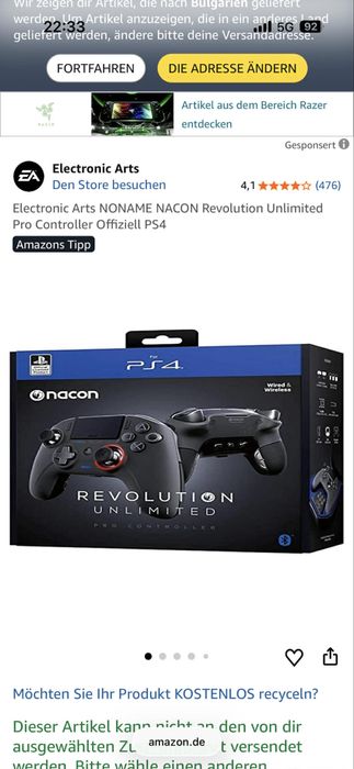 Контролер за PS4 NACON Revolution Unlimited Pro