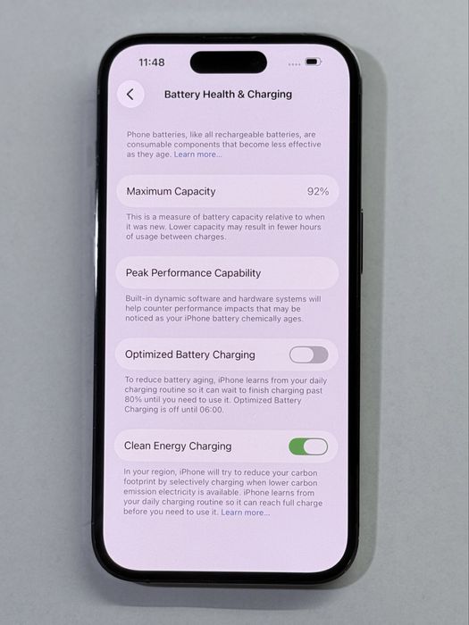 iPhone 14 Pro Purple 92% battery