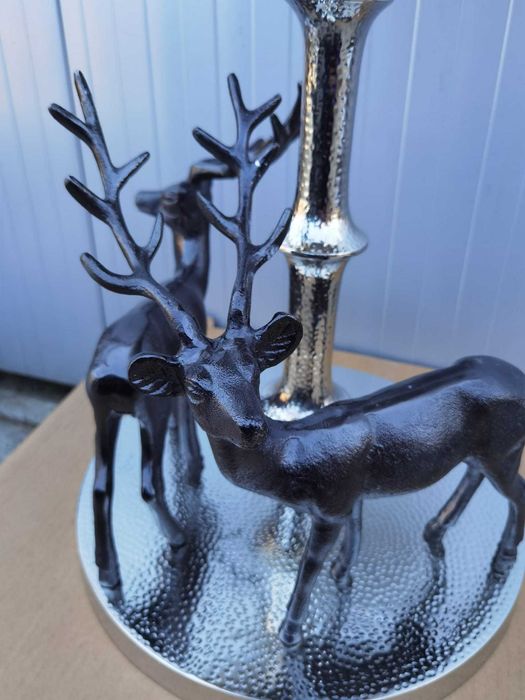 Frapiera de colectie cu cerbi, metal, 78 cm