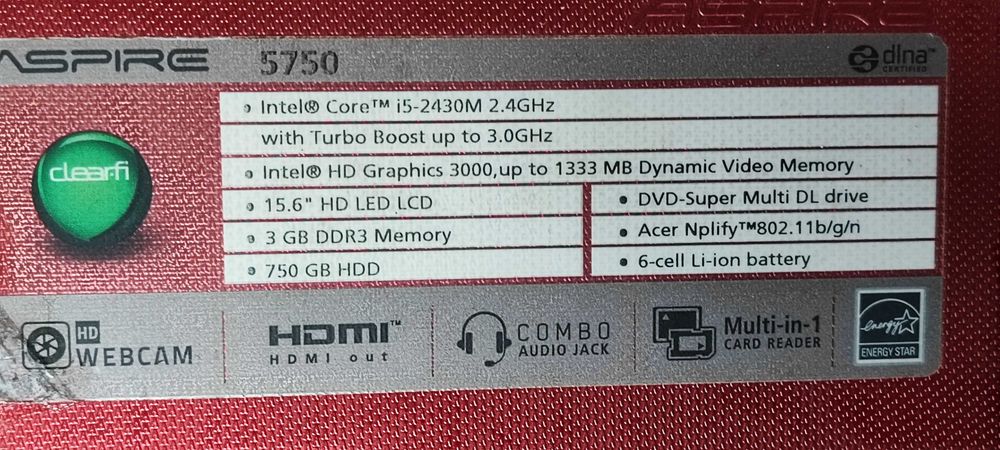 Лаптоп Acer Aspire 5750G