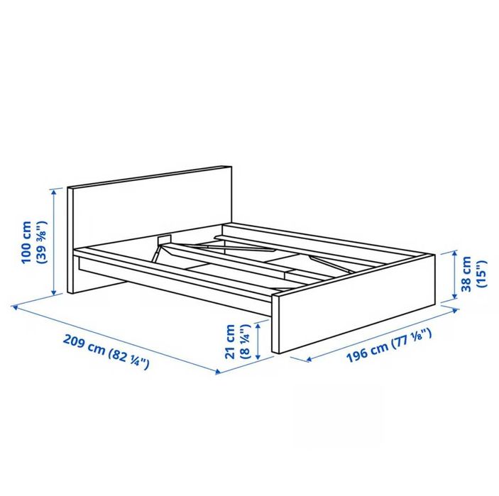 Cadru pat Malm Ikea cu somiere incluse, 180x200, 790 lei neg