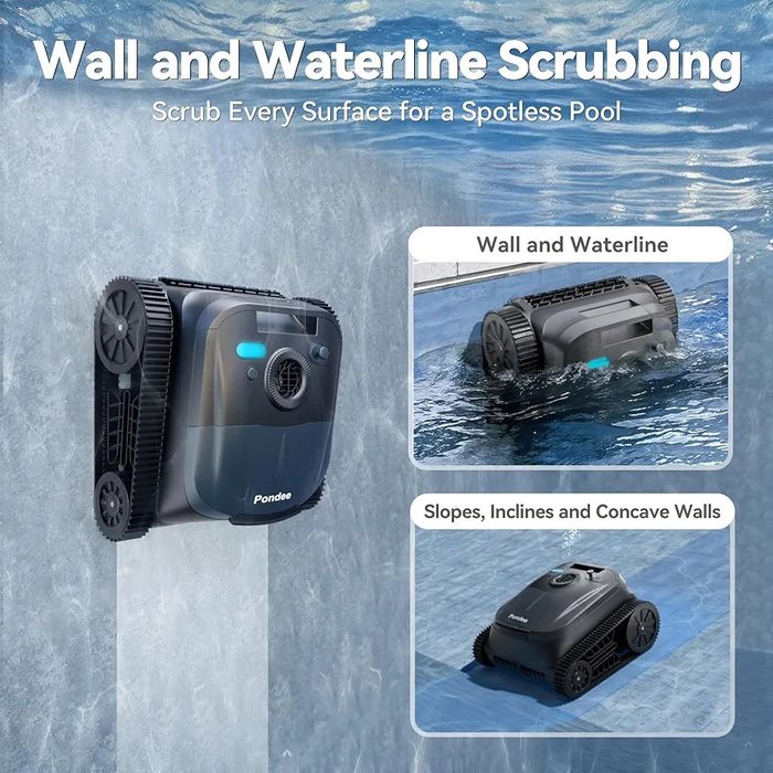 Aspirator piscina + aspirare pereti WaveRobo X5 Pool Robot Floor and Wall, Built-in 4500 mAh Battery