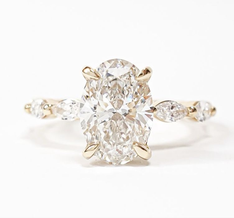 Inel  14 ct. Aur galben 2.95ct.Diamant (Cultivat în laborator) - Diamant - E VS1 IGI