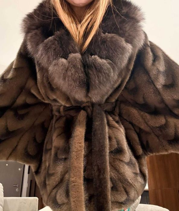 Blana de vulpe naturala cu Alcantara NOUA