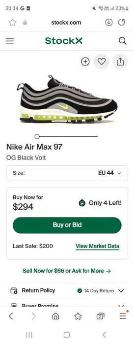 Nike Air Max 97 OG Volt оригинални мъжки маратонки номер 44