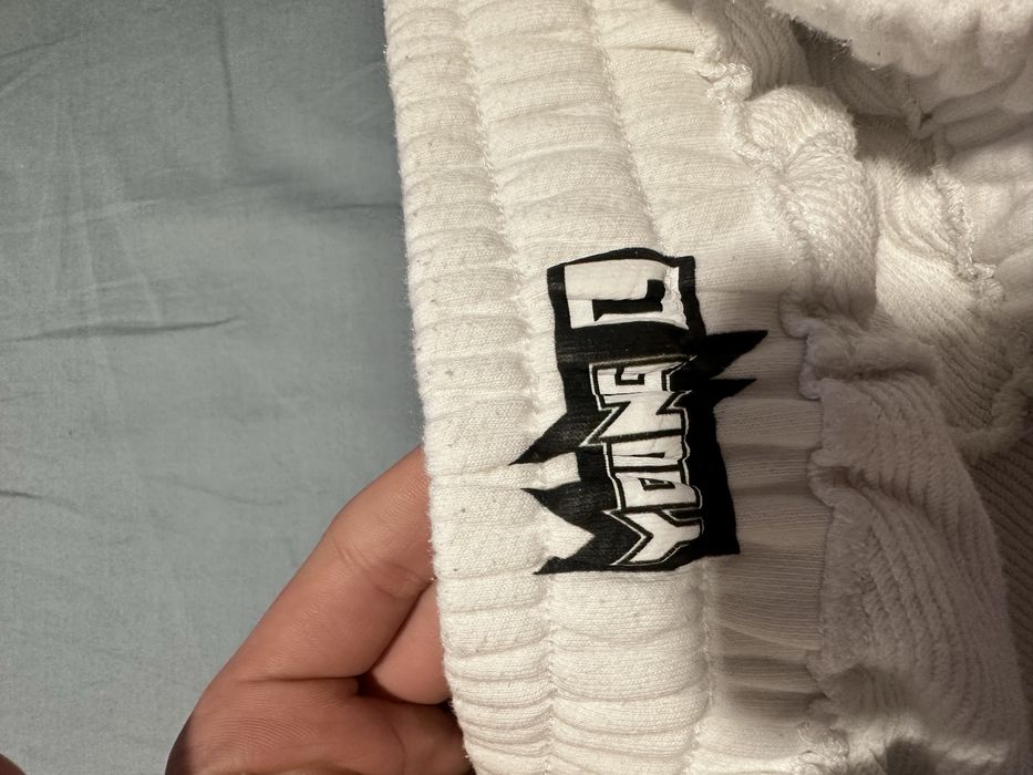 Pantaloni young rich white , palm angels