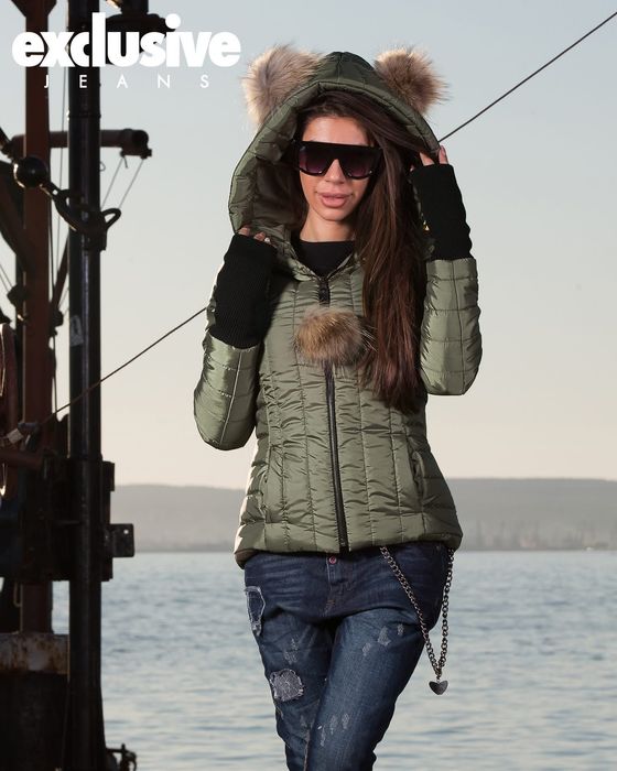 Дамско зимно яке с естествен пух