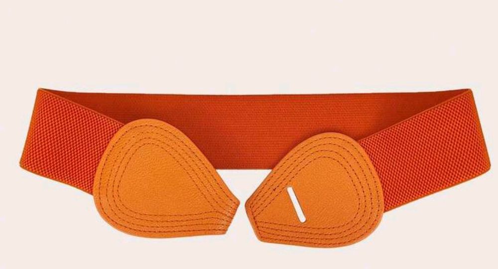 Широк ластичен колан в оранжево